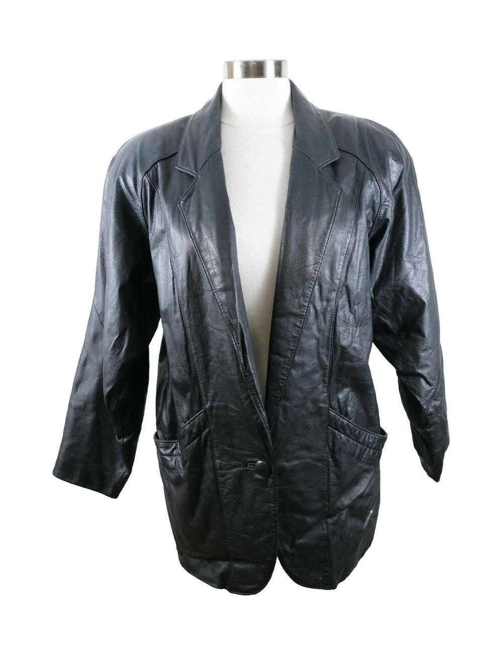 Vintage Byrnes & Baker Womens M Leather Black Motorcycle Riding Jacket  Vintage
